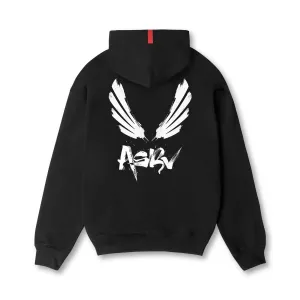 0874. Tech-Terry™ Zip Pocket Hoodie  -  Black "Brush Wings/ASRV" 0874. Tech-Terry™ Zip Pocket Hoodie  -  Black "Brush Wings/ASRV"