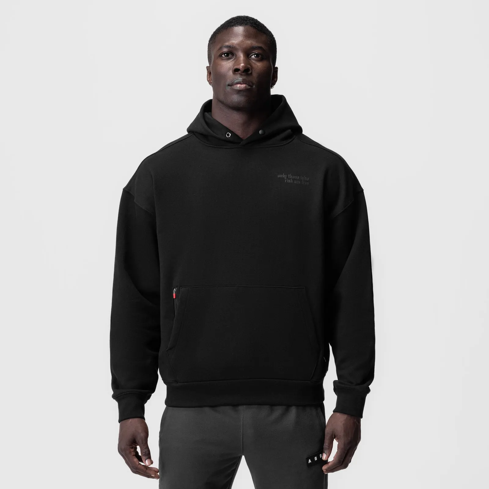 0874. Tech-Terry™ Zip Pocket Hoodie  -  Black/Black "Brush Wings/ASRV"