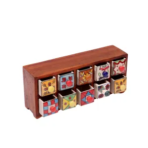 10 drawers double row ceramic miniature chest-(Natural Touch) 10 drawers double row ceramic miniature chest-(Natural Touch)