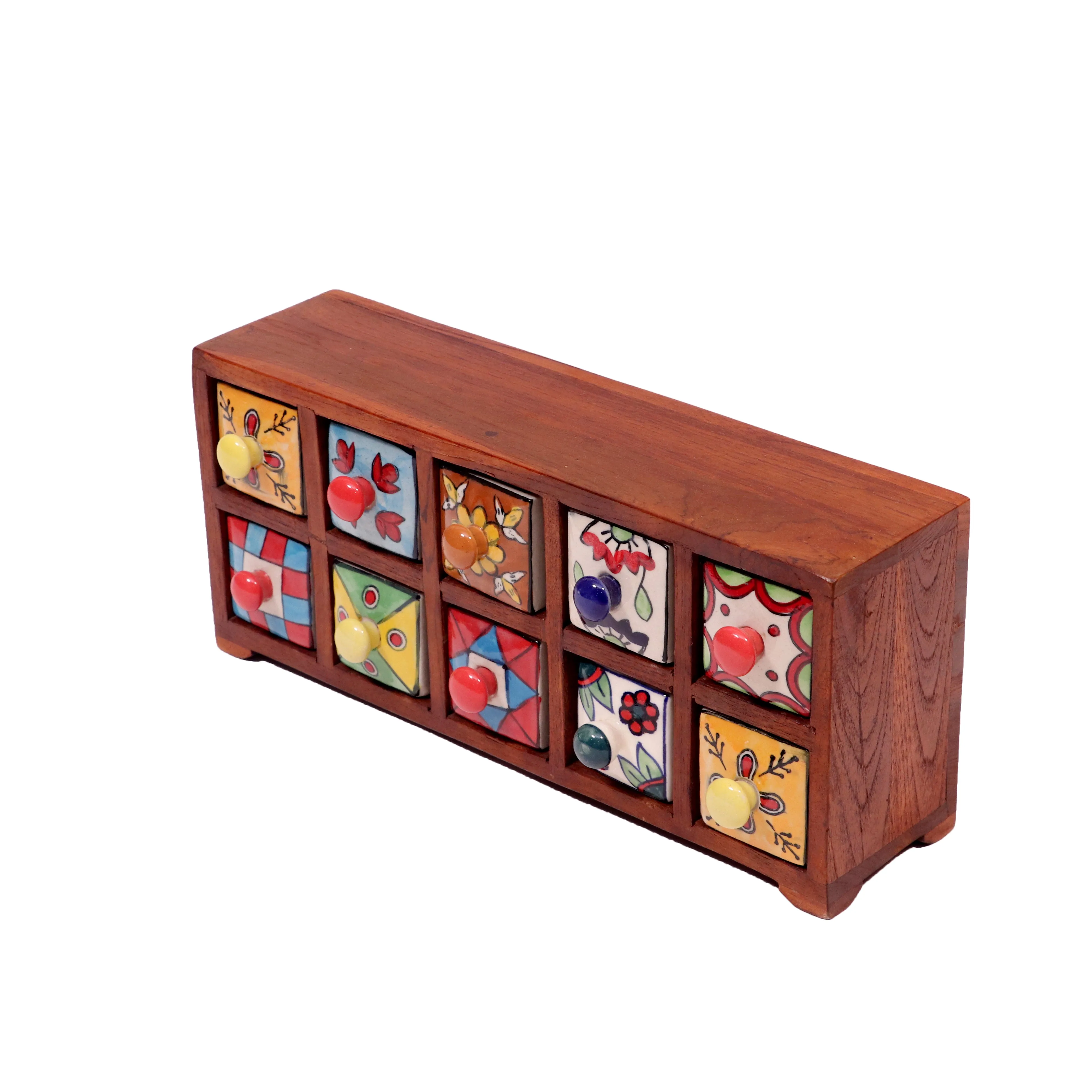 10 drawers double row ceramic miniature chest-(Natural Touch)