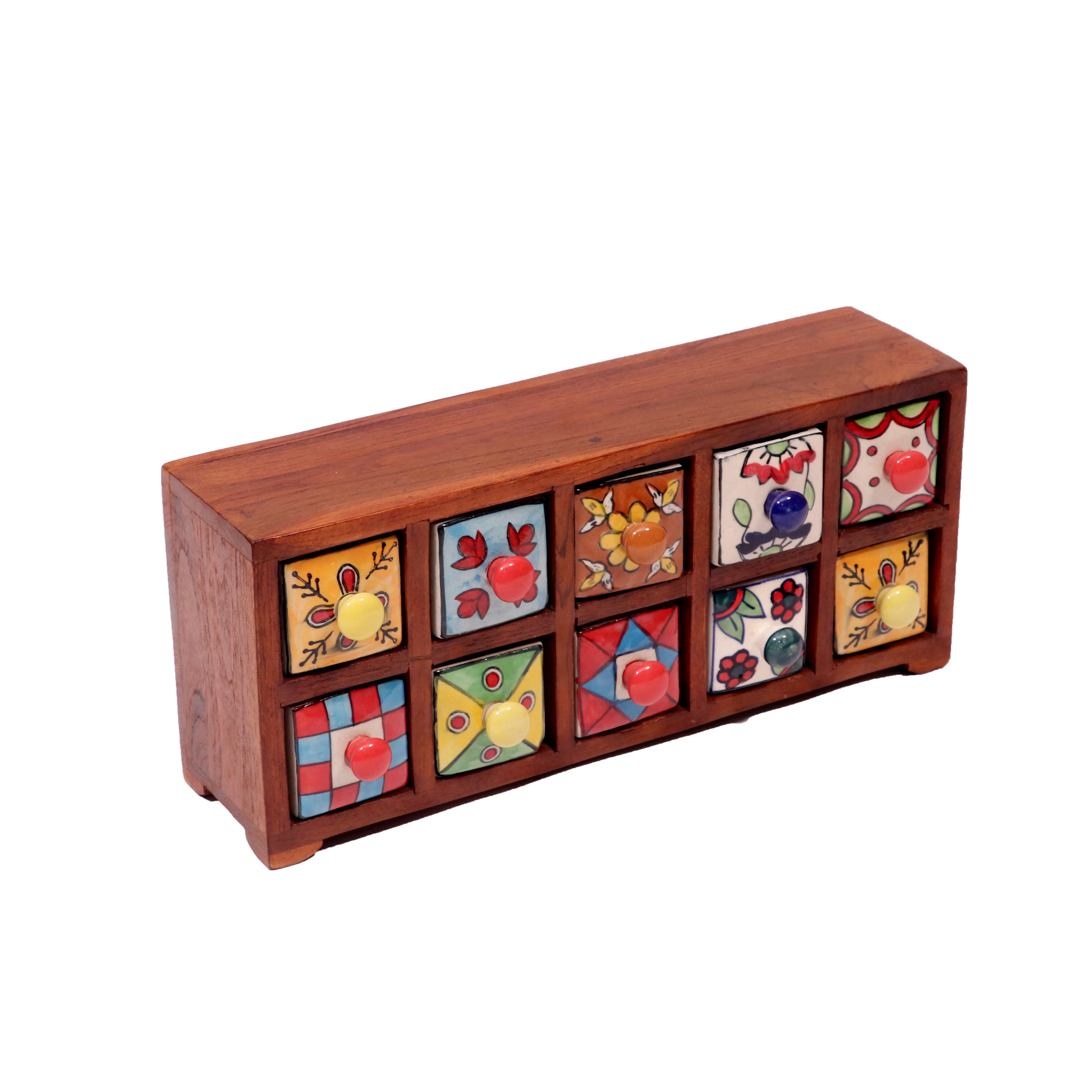 10 drawers double row ceramic miniature chest-(Natural Touch)