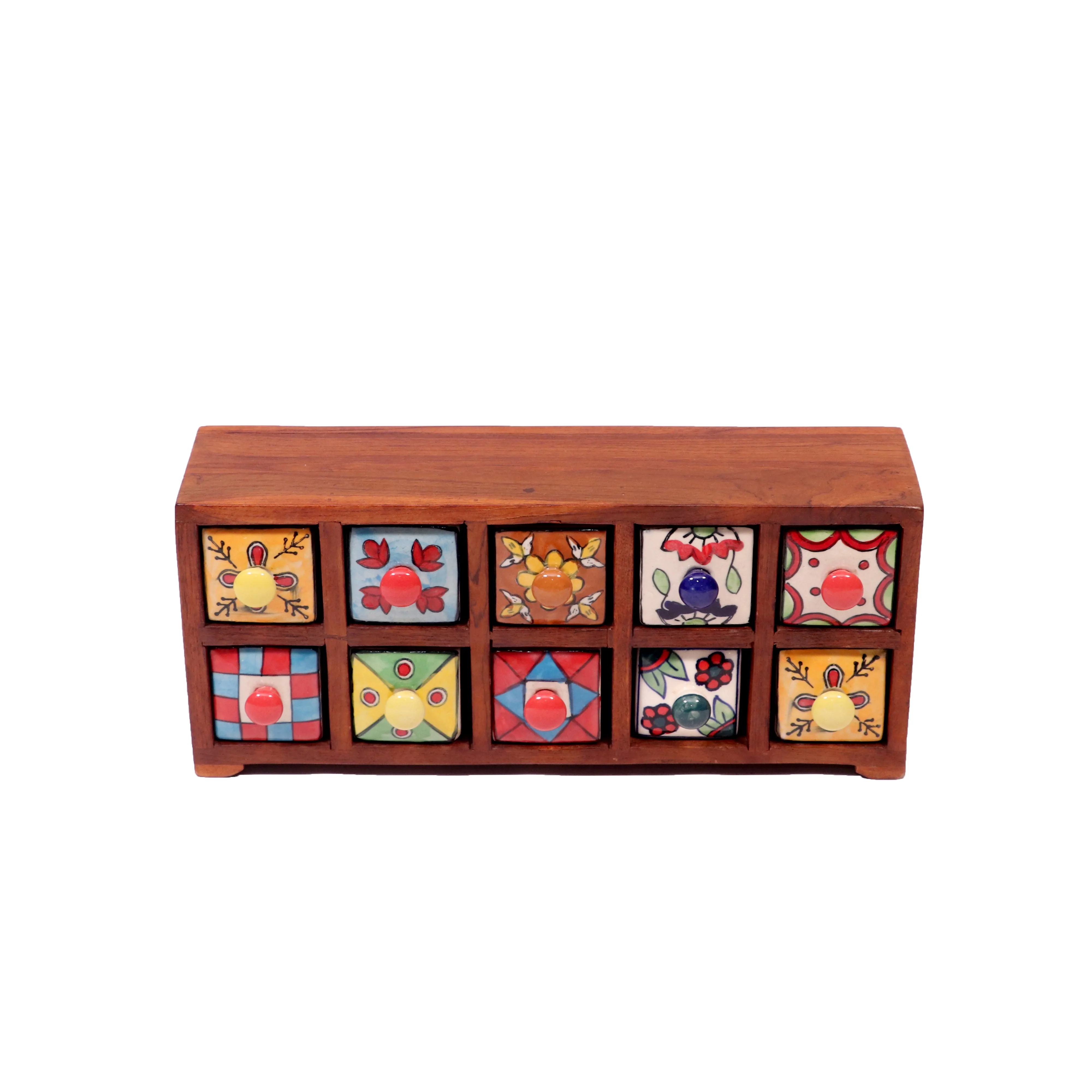 10 drawers double row ceramic miniature chest-(Natural Touch)