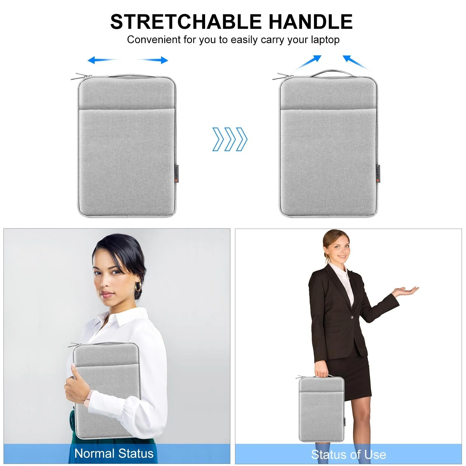 12.5-13.5 Inch Laptop Sleeve Briefcase with Zipper and Handle