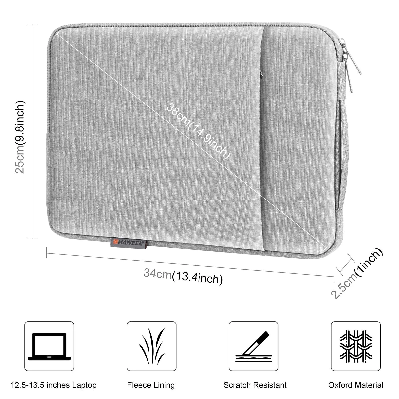 12.5-13.5 Inch Laptop Sleeve Briefcase with Zipper and Handle