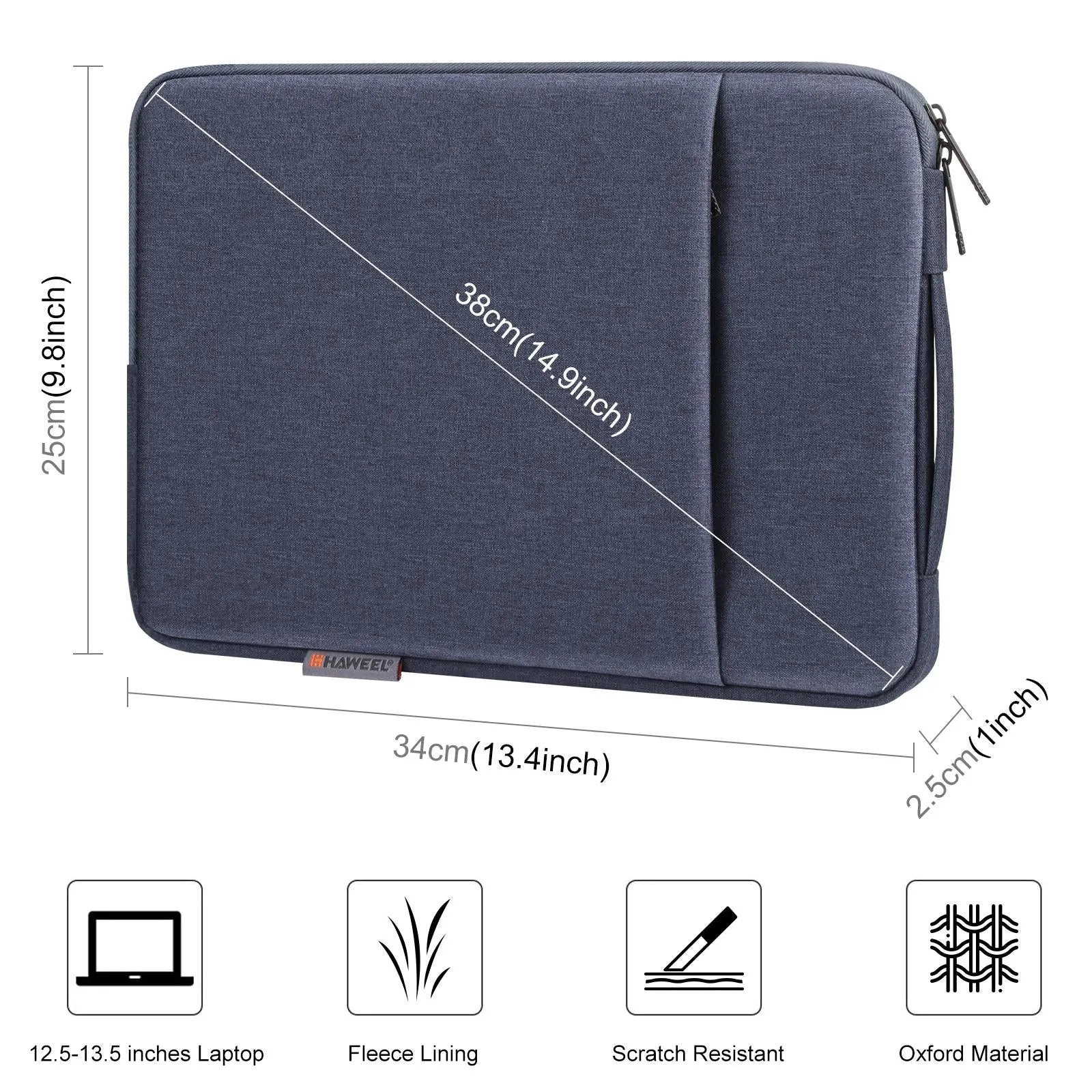 12.5-13.5 Inch Laptop Sleeve Briefcase with Zipper and Handle