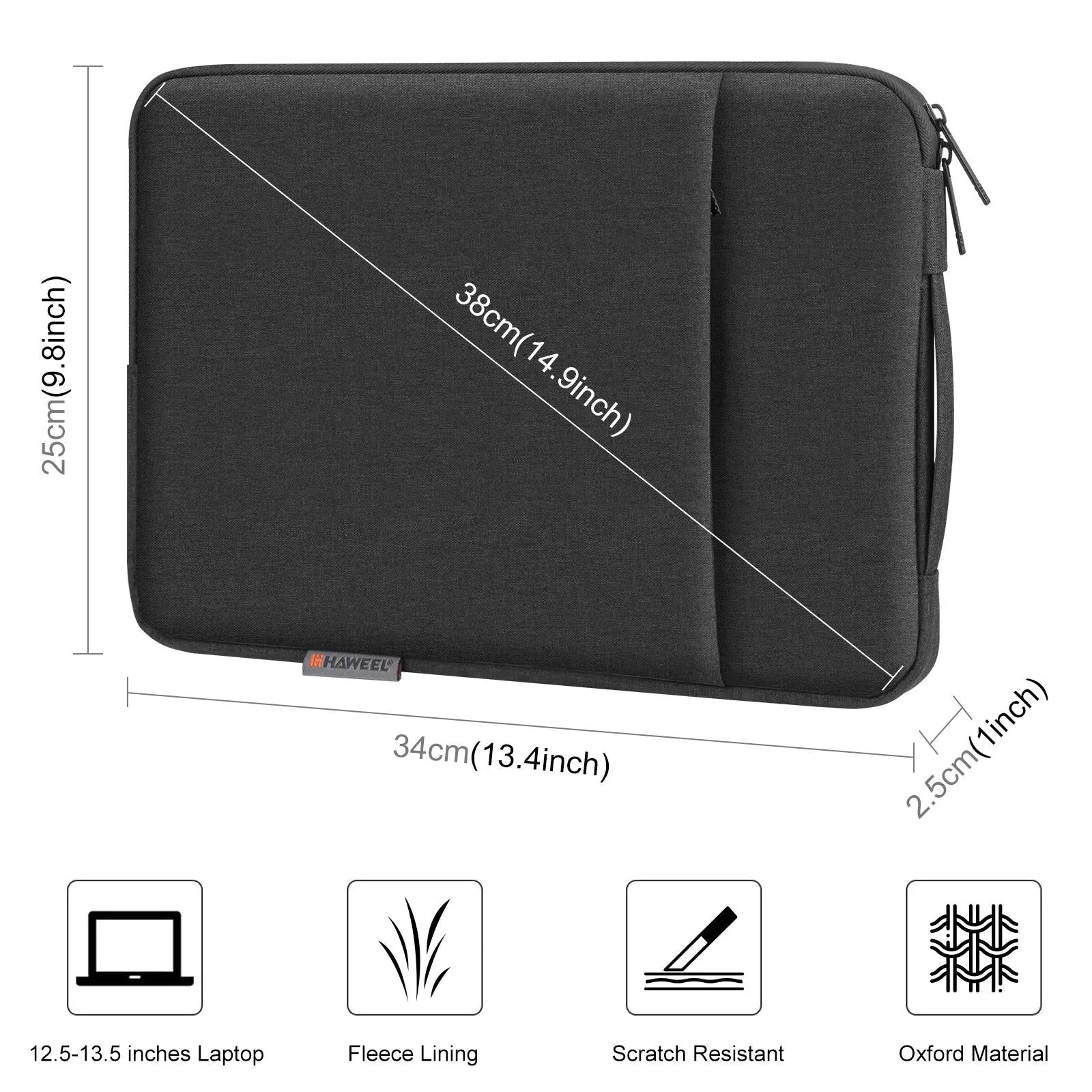 12.5-13.5 Inch Laptop Sleeve Briefcase with Zipper and Handle