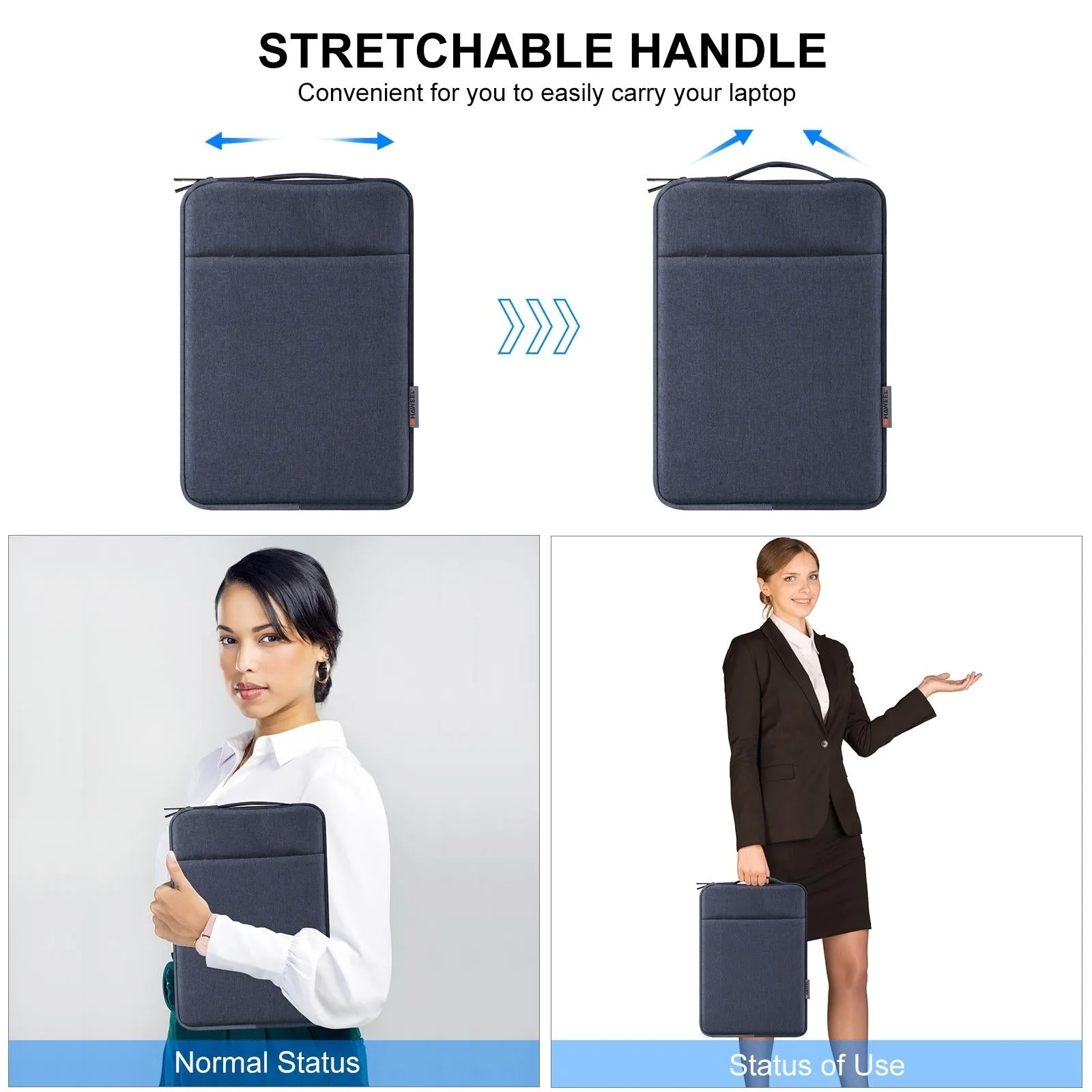 12.5-13.5 Inch Laptop Sleeve Briefcase with Zipper and Handle