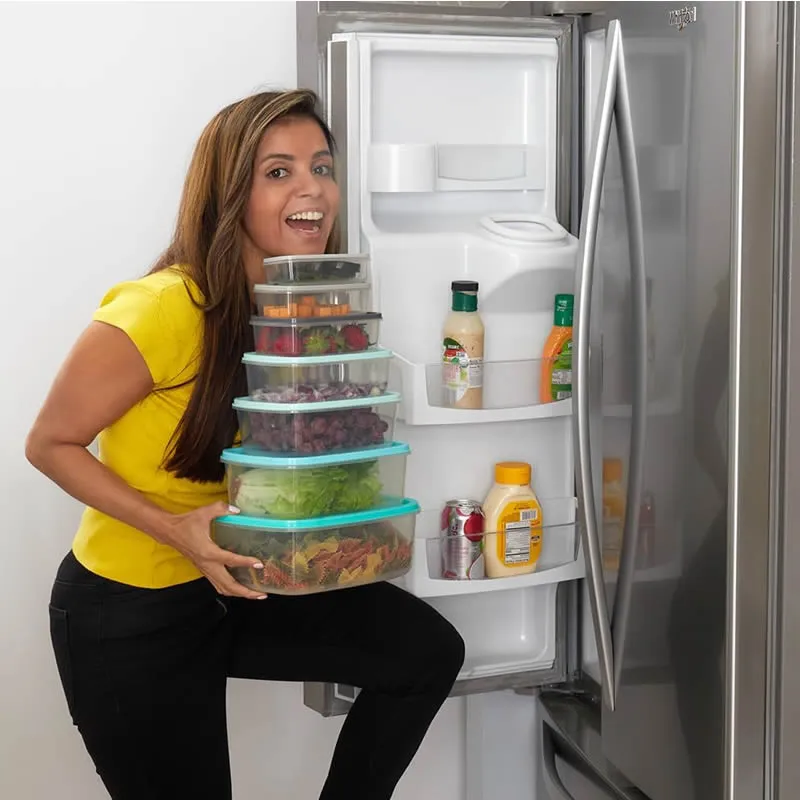 14 Piece Food Storage Container Set with Secure Fit Lids