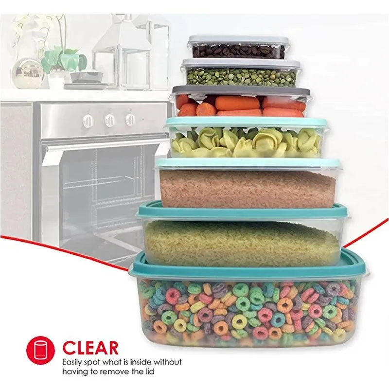 14 Piece Food Storage Container Set with Secure Fit Lids