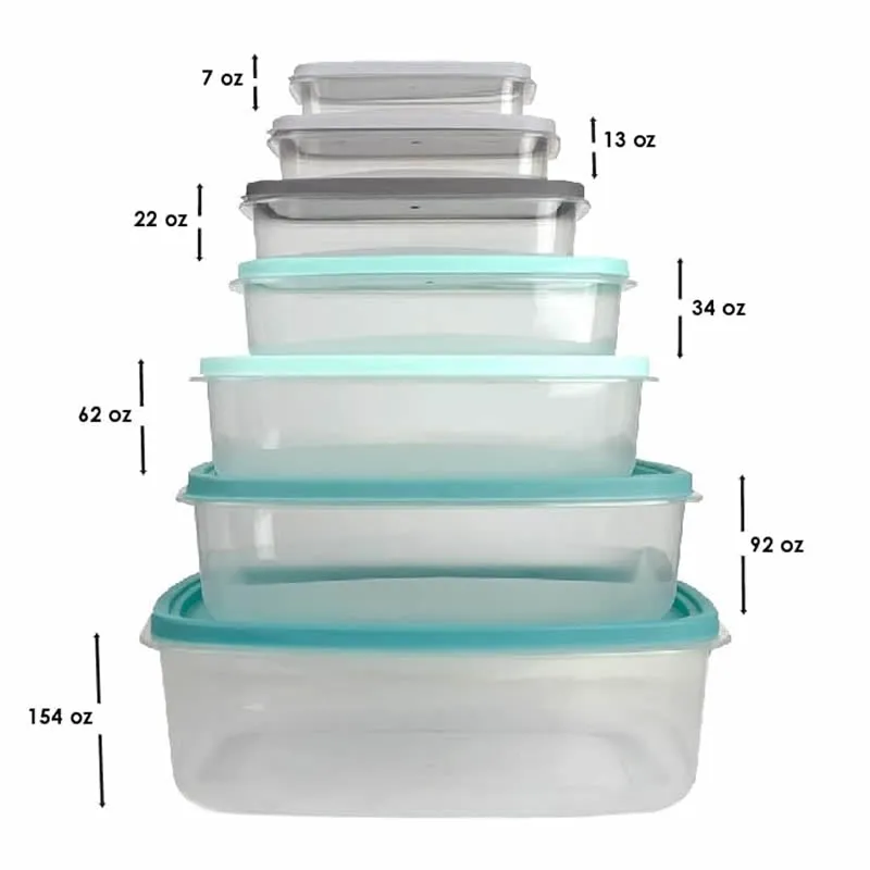 14 Piece Food Storage Container Set with Secure Fit Lids