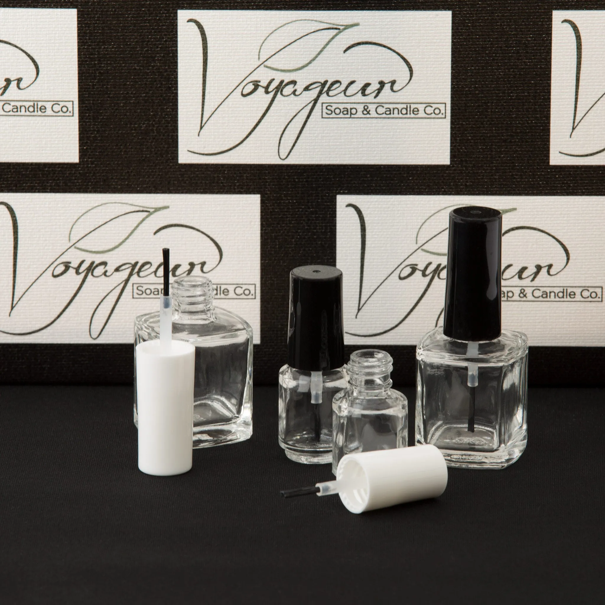 15 ml Beveled Square Nail Polish Bottle with Brush and White Cap