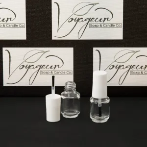 5 ml Mini Round Nail Polish Bottle with Brush and White Cap 5 ml Mini Round Nail Polish Bottle with Brush and White Cap