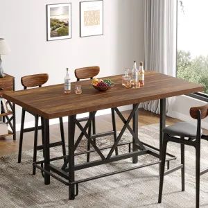 62.99" Bar Table, Farmhouse Pub Bar Counter Height Table(without Footrest) 62.99" Bar Table, Farmhouse Pub Bar Counter Height Table(without Footrest)