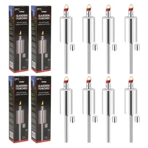 8 Pc Garden Torch Waterproof Flickering Flame Tiki Torch Light Lamp Outdoor Set 8 Pc Garden Torch Waterproof Flickering Flame Tiki Torch Light Lamp Outdoor Set