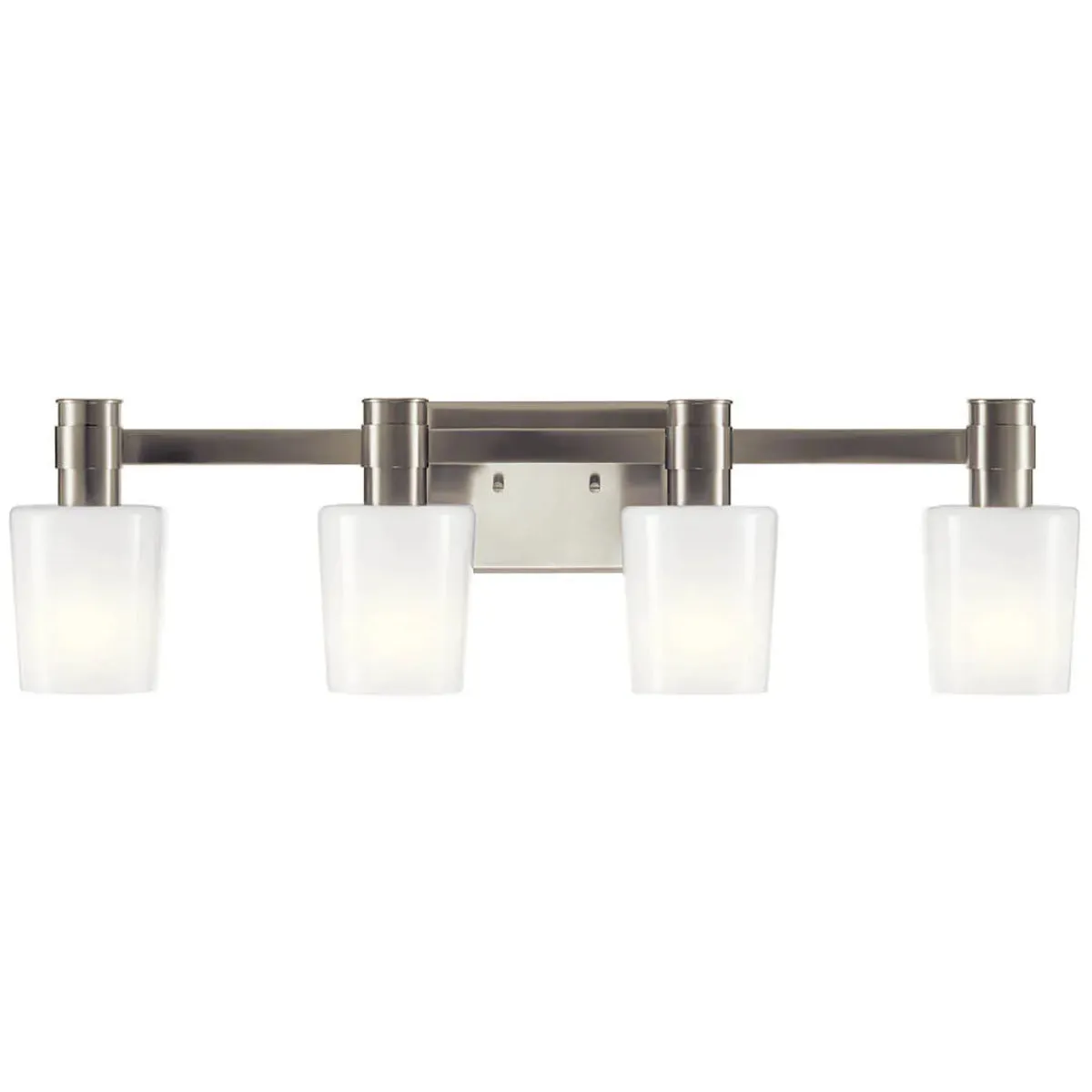 Adani 30 In 4-Lights Bathroom Vanity Light With Opal Glass, Brushed Finish
