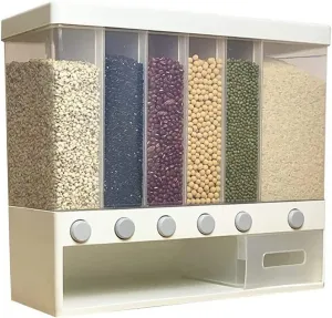 Adjustable 6-Grid Wall-Mounted Storage for Dry Grains Adjustable 6-Grid Wall-Mounted Storage for Dry Grains