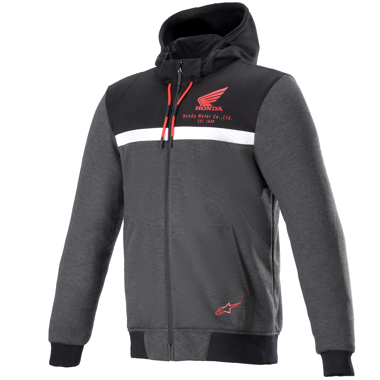 ALPINESTARS Honda Chrome Street Hoodie - Black/Gray/Red - 2XL 4201323-1908-2X