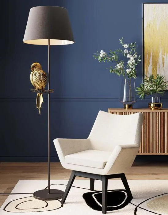 Animal Parrot Gold Floor Lamp