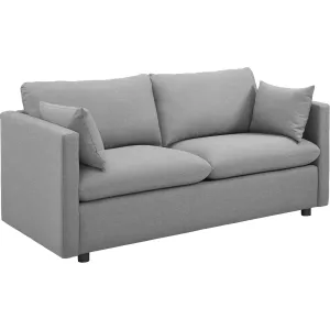 Antonio Upholstered Fabric Sofa Light Gray Antonio Upholstered Fabric Sofa Light Gray