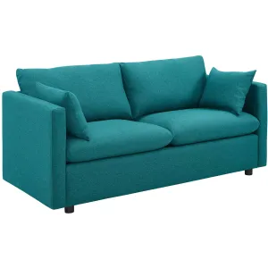 Antonio Upholstered Fabric Sofa Teal Antonio Upholstered Fabric Sofa Teal