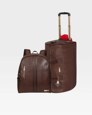 Apollo 1 Backpack & Rolling Duffle Bag Set in Chocolate Apollo 1 Backpack & Rolling Duffle Bag Set in Chocolate