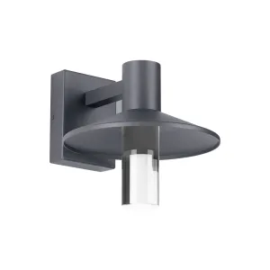 Ash 10 In. LED Hi-Output Outdoor Wall Sconce 1114 Lumens 2700K Button Photocontrol Surge Protection Gray Finish Clear Cylinder Ash 10 In. LED Hi-Output Outdoor Wall Sconce 1114 Lumens 2700K Button Photocontrol Surge Protection Gray Finish Clear Cylinder