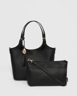 Black Lilibet Tassel Tote Bag Black Lilibet Tassel Tote Bag