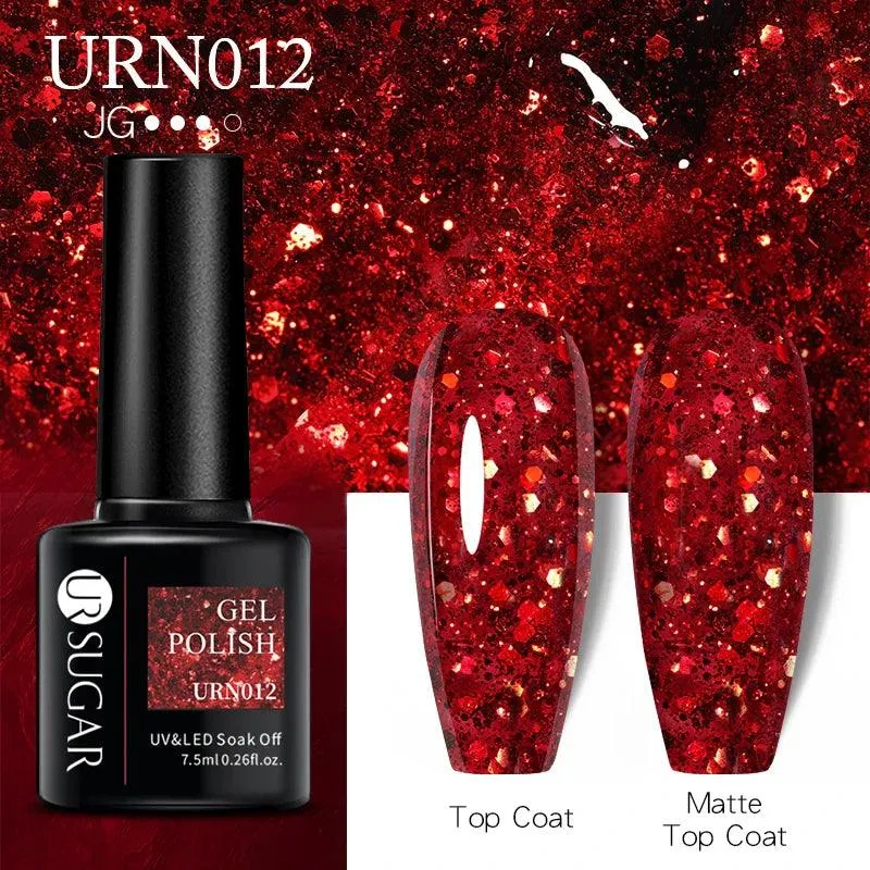 Black Red Glitter UV Gel Nail Polish: Dazzle with Professional Quality