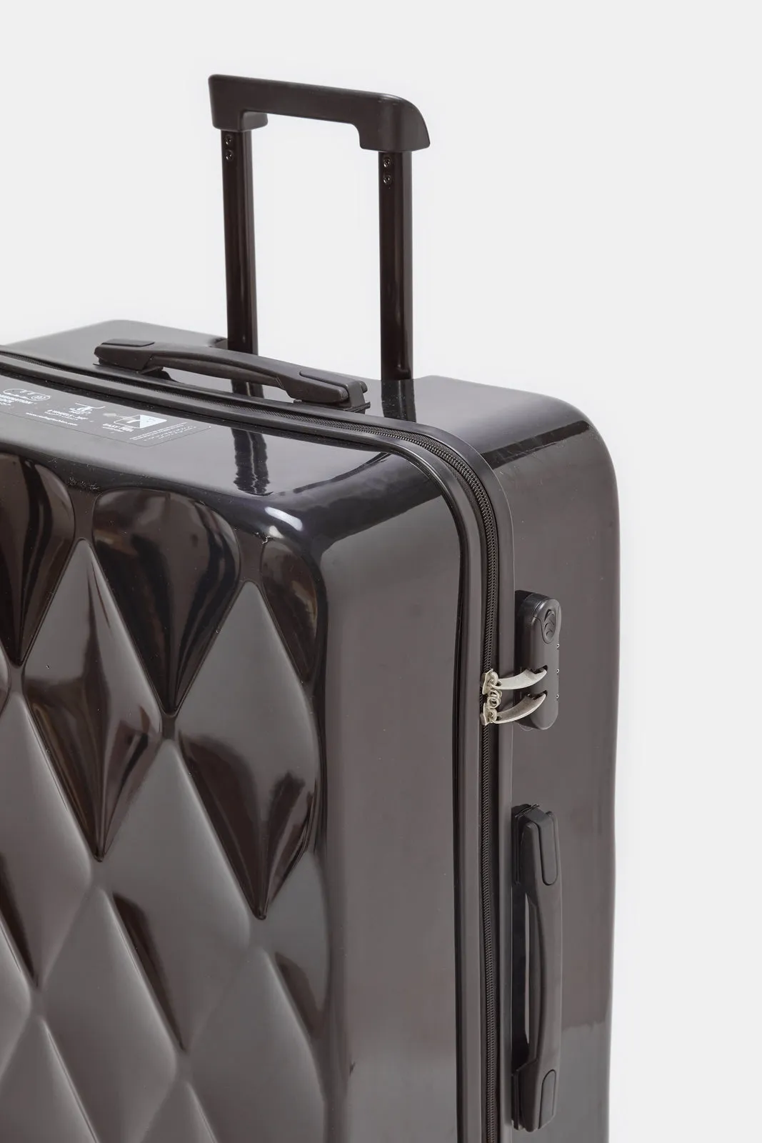 Black Textured Trolley Luggage 28 Inch
