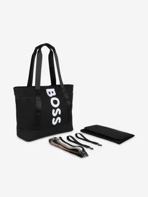 BOSS Baby Logo Print Changing Bag in Black (47cm) BOSS Baby Logo Print Changing Bag in Black (47cm)