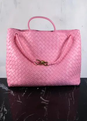 Bottega Veneta Large Andiamo Intrecciato Leather Pink Shoulder Bag Bottega Veneta Large Andiamo Intrecciato Leather Pink Shoulder Bag