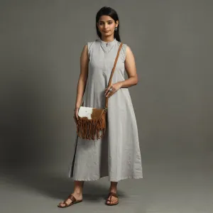 Brown - Handcrafted Suede Leather Fringe Sling Bag Brown - Handcrafted Suede Leather Fringe Sling Bag