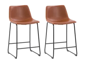 Brown Metal Bar Stools, Set of 2 Brown Metal Bar Stools, Set of 2