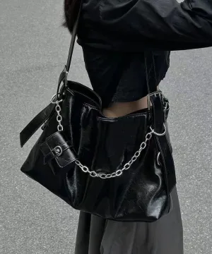 Casual Versatile Black Large Capacity Chain Crossbody Bag MM061 Casual Versatile Black Large Capacity Chain Crossbody Bag MM061