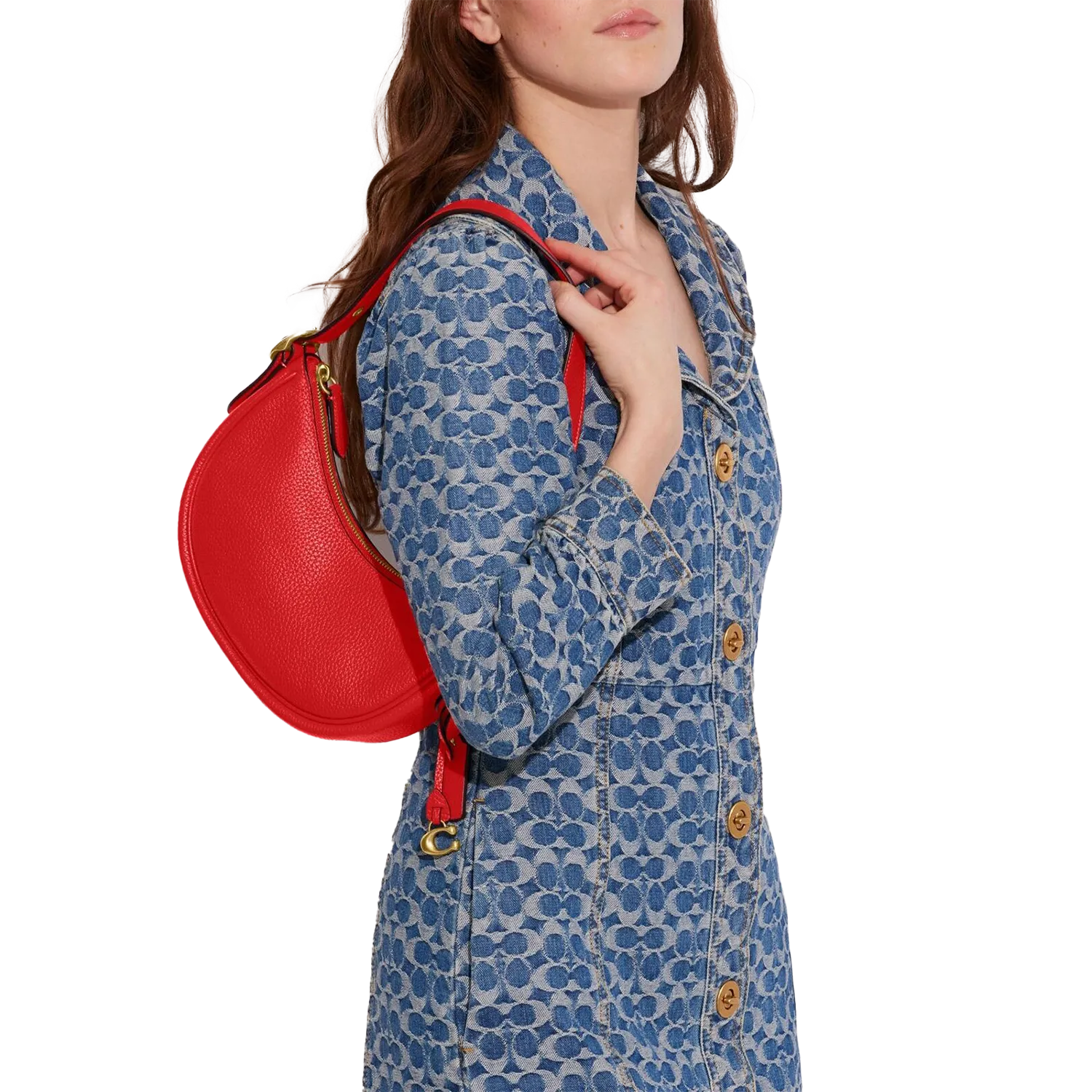 Coach Soft Pebble Leather Luna Shoulder Bag