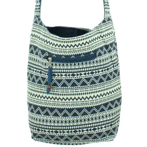 Cotton Canvas Sling Shoulder Bag - Navy Cotton Canvas Sling Shoulder Bag - Navy