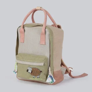 Cotton Denim Backpacks For Kids | Beige & Grey Cotton Denim Backpacks For Kids | Beige & Grey