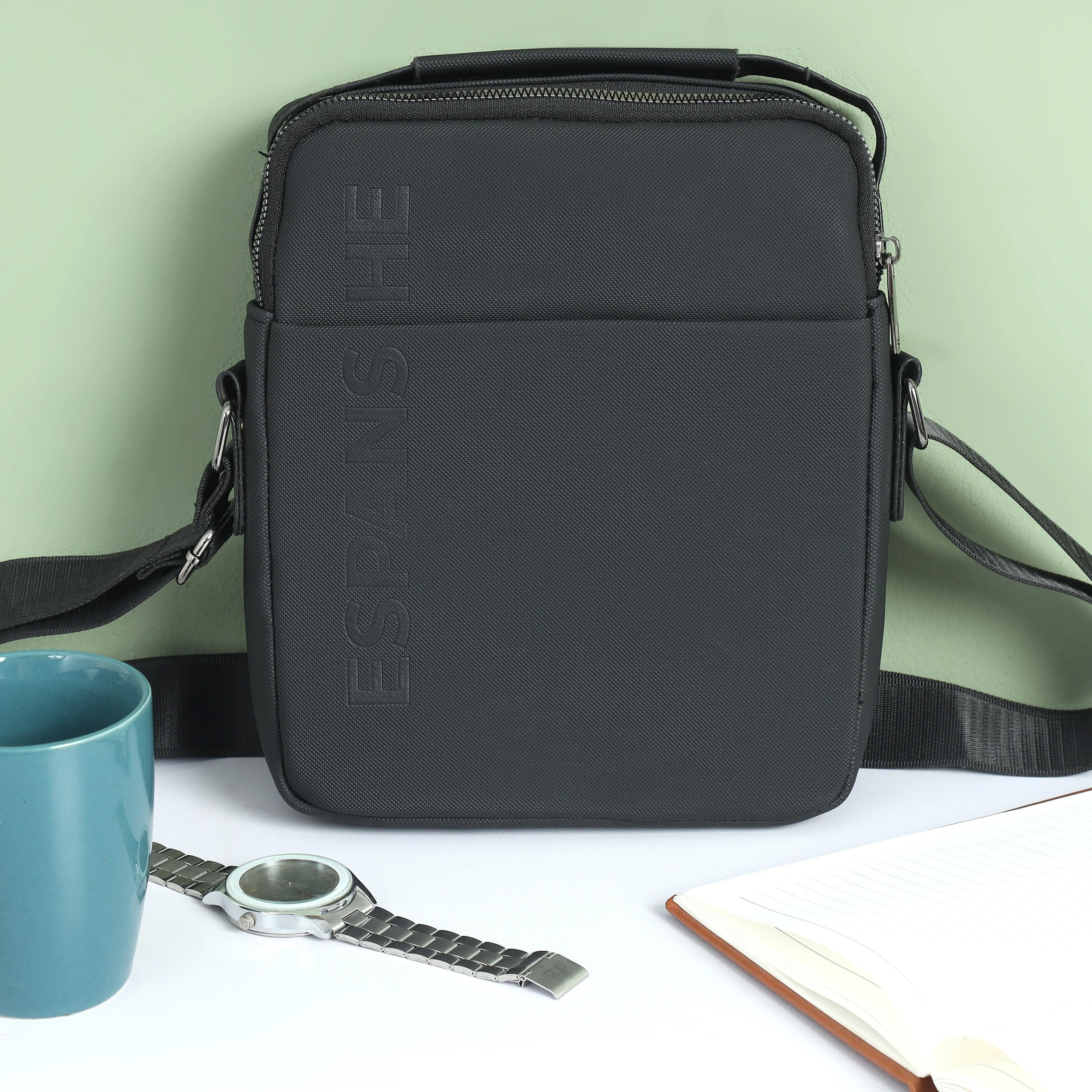 Cross Body Messenger Bag - Black