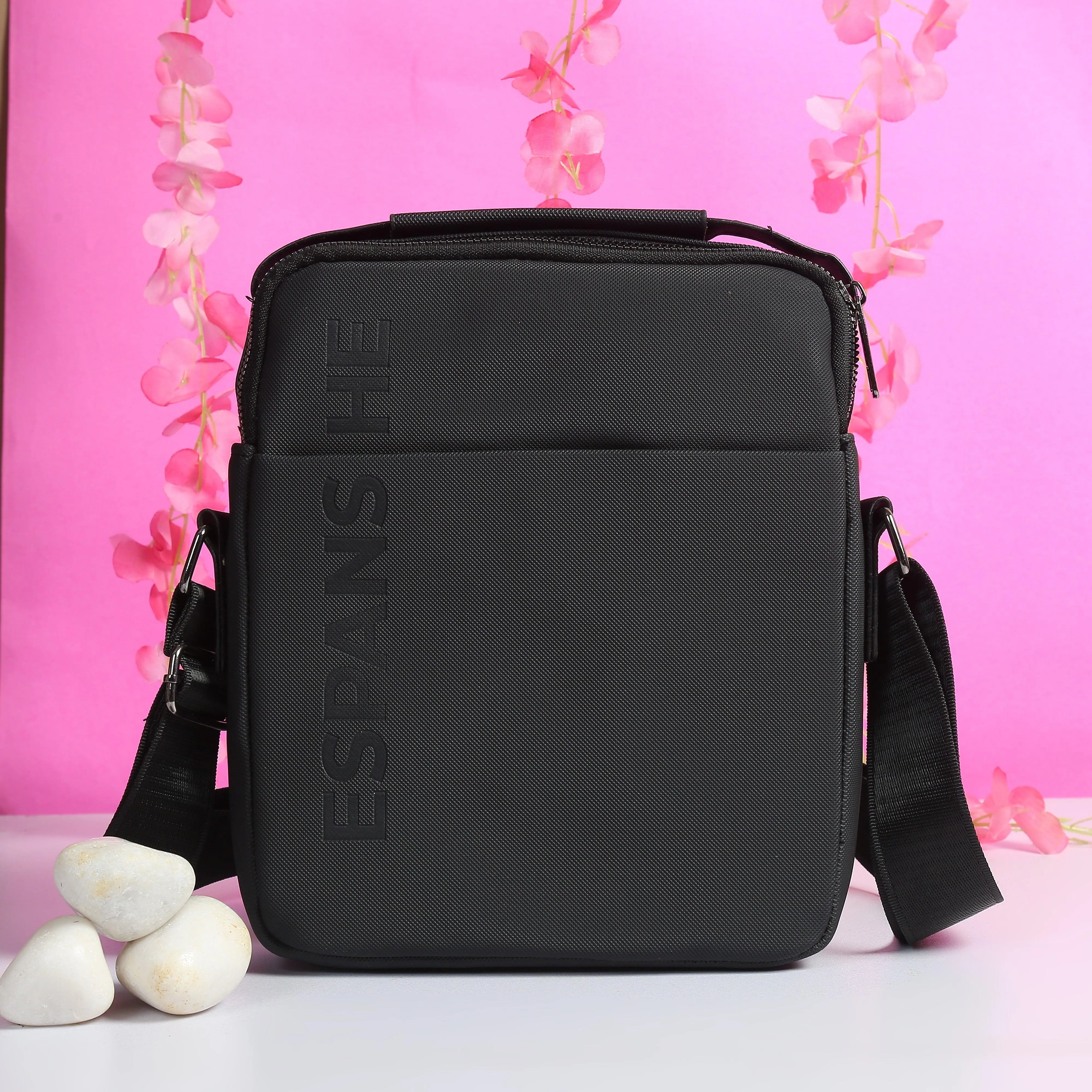 Cross Body Messenger Bag - Black