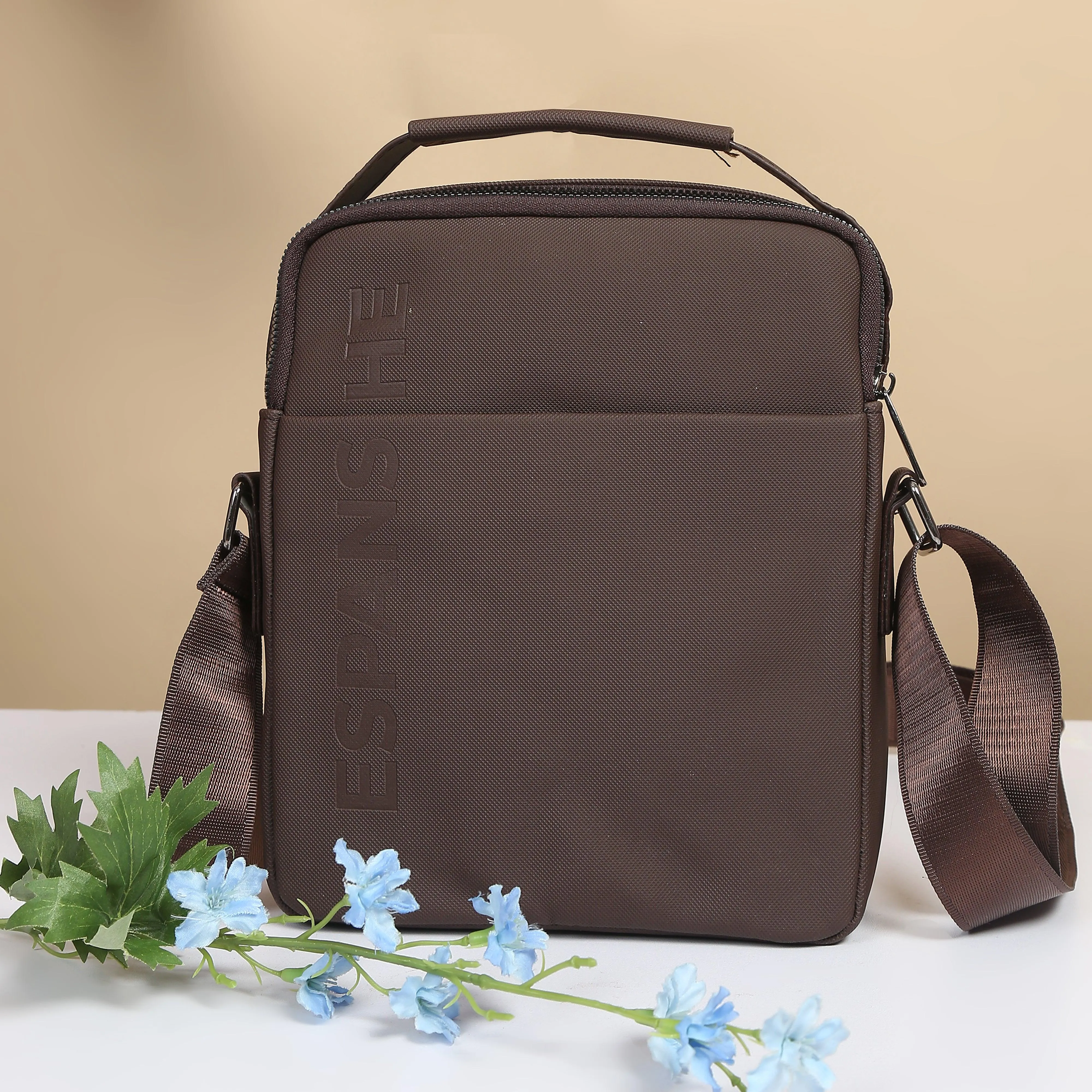 Cross Body Messenger Bag - Brown