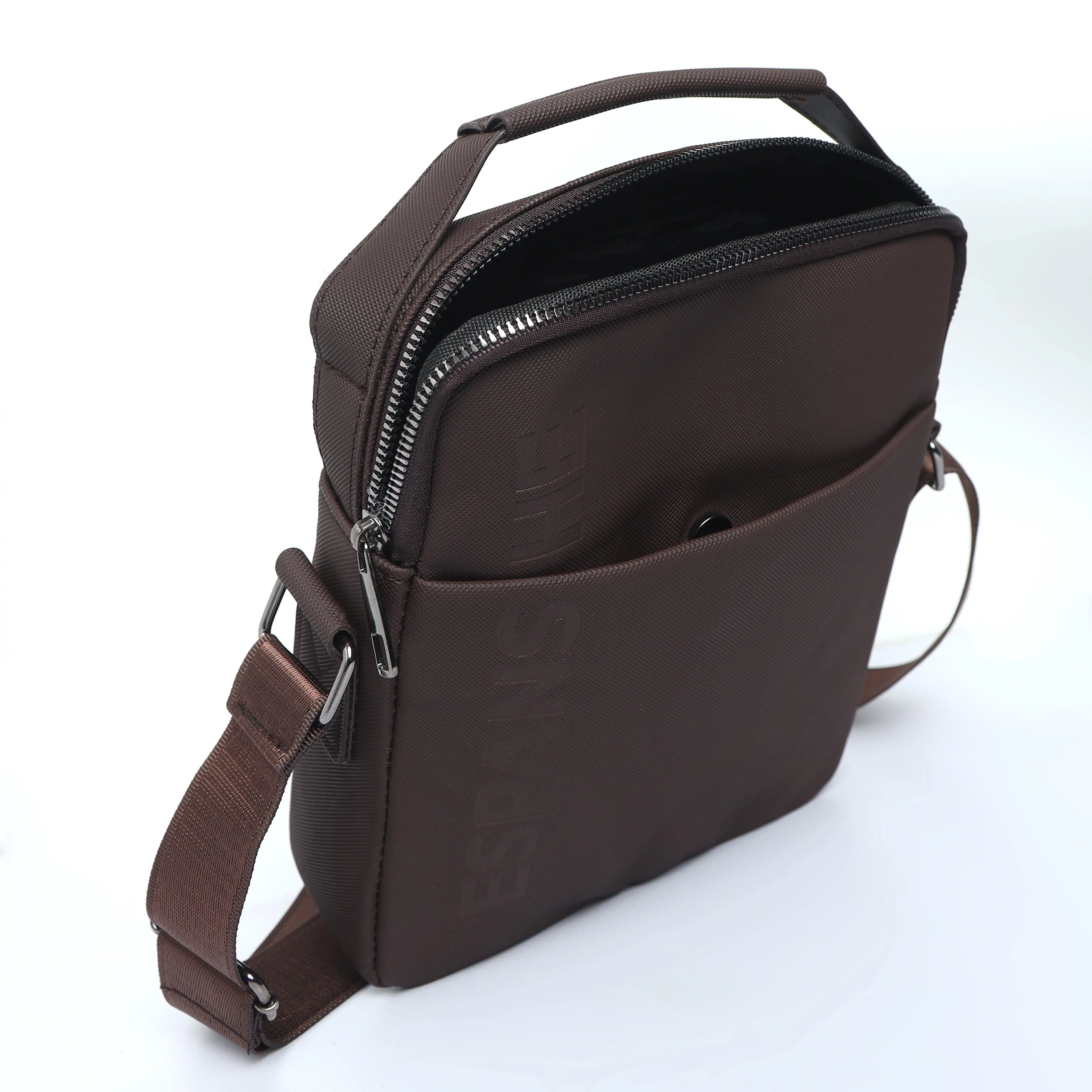 Cross Body Messenger Bag - Brown
