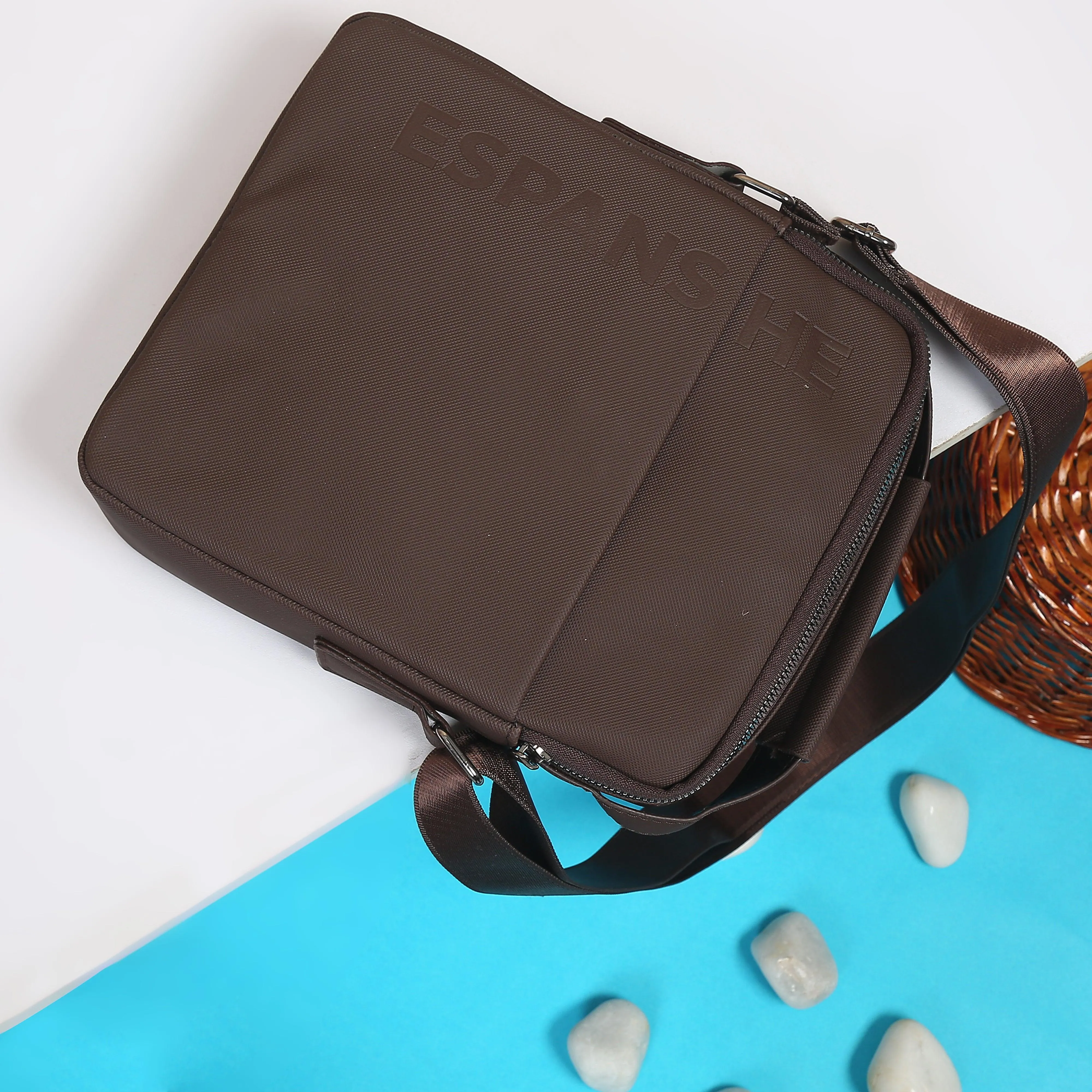 Cross Body Messenger Bag - Brown