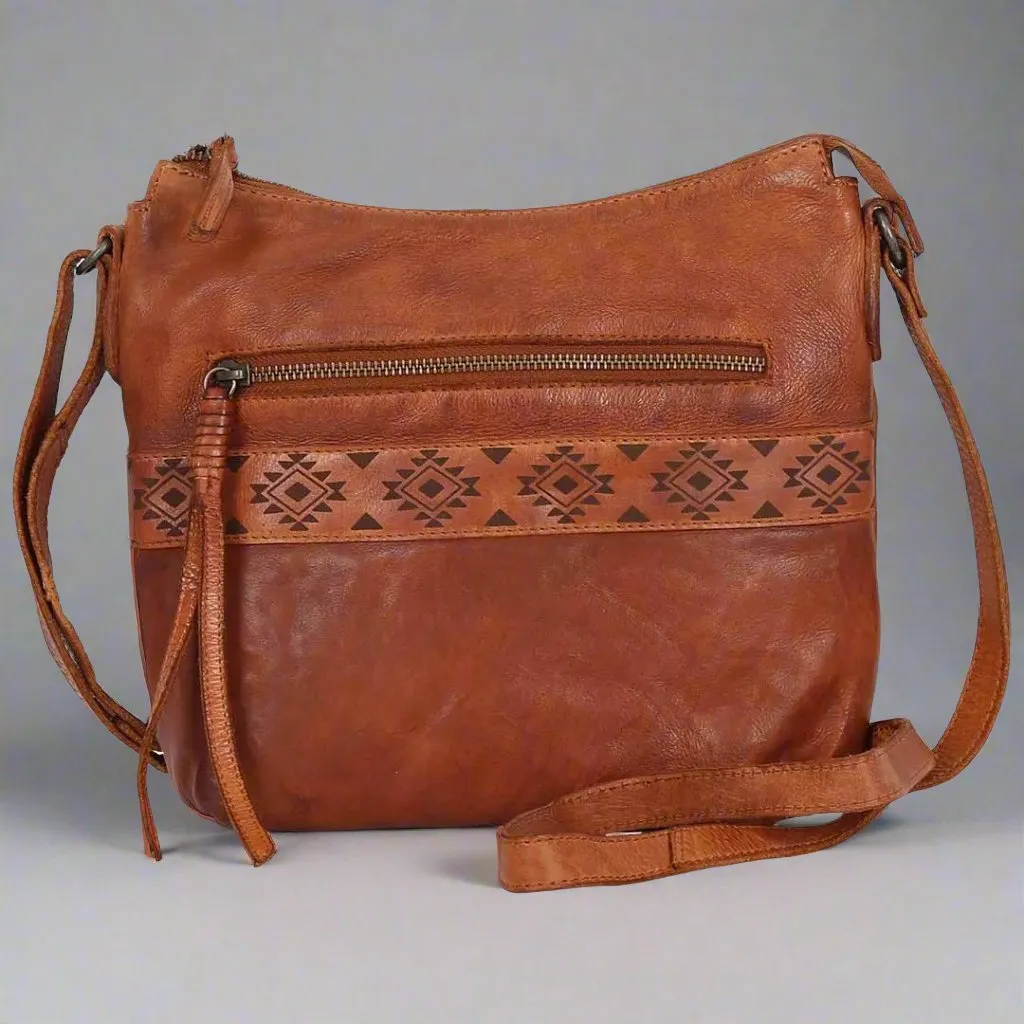 Crossbody Bag with Aztec Design