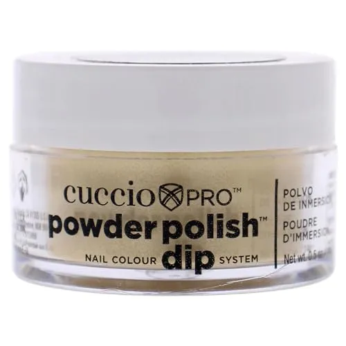 Cuccio Pro Powder Polish Dip - Metallic Lemon Gold - Nail Lacquer for Manicures & Pedicures, Easy & Fast Application/Removal - No LED/UV Light Needed - Non-Toxic, Odorless, Highly Pigmented - 0.5 oz