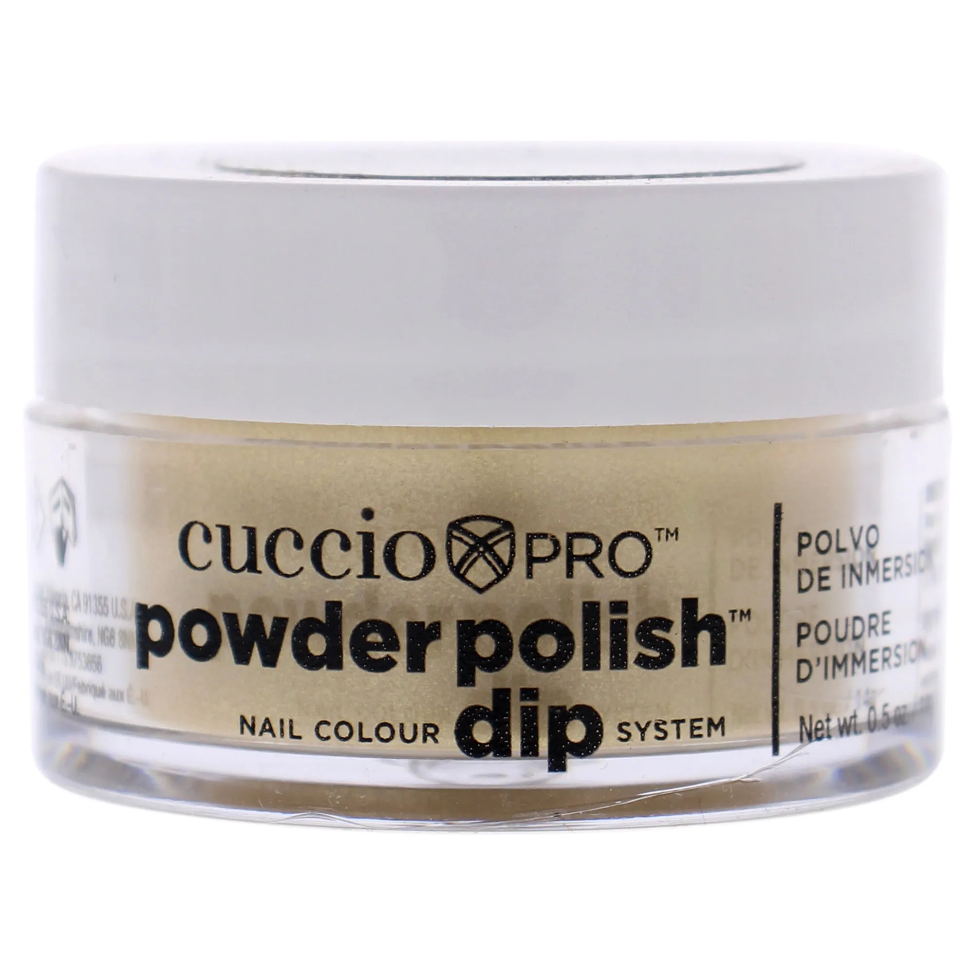 Cuccio Pro Powder Polish Dip - Metallic Lemon Gold - Nail Lacquer for Manicures & Pedicures, Easy & Fast Application/Removal - No LED/UV Light Needed - Non-Toxic, Odorless, Highly Pigmented - 0.5 oz