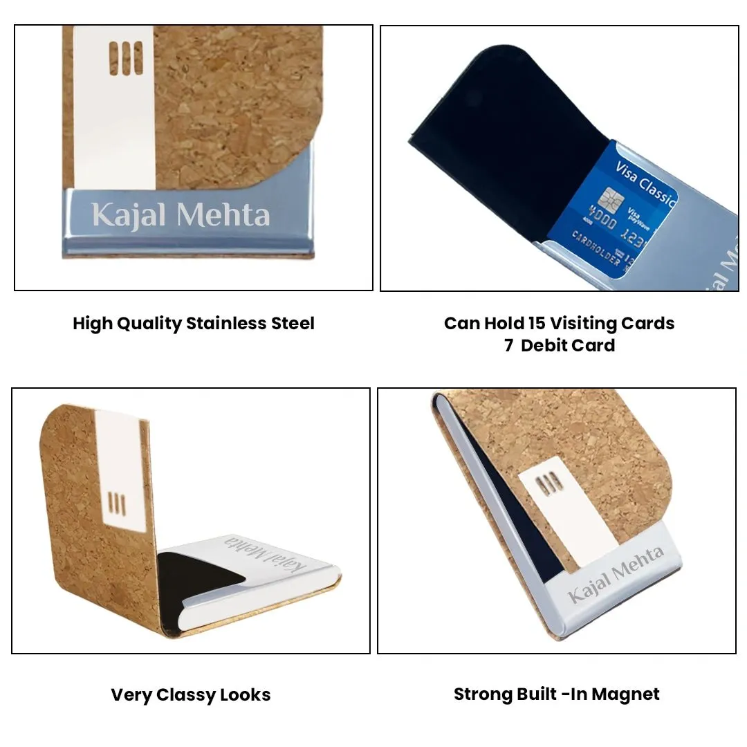 Customized Name Card Holder For Men - Cork