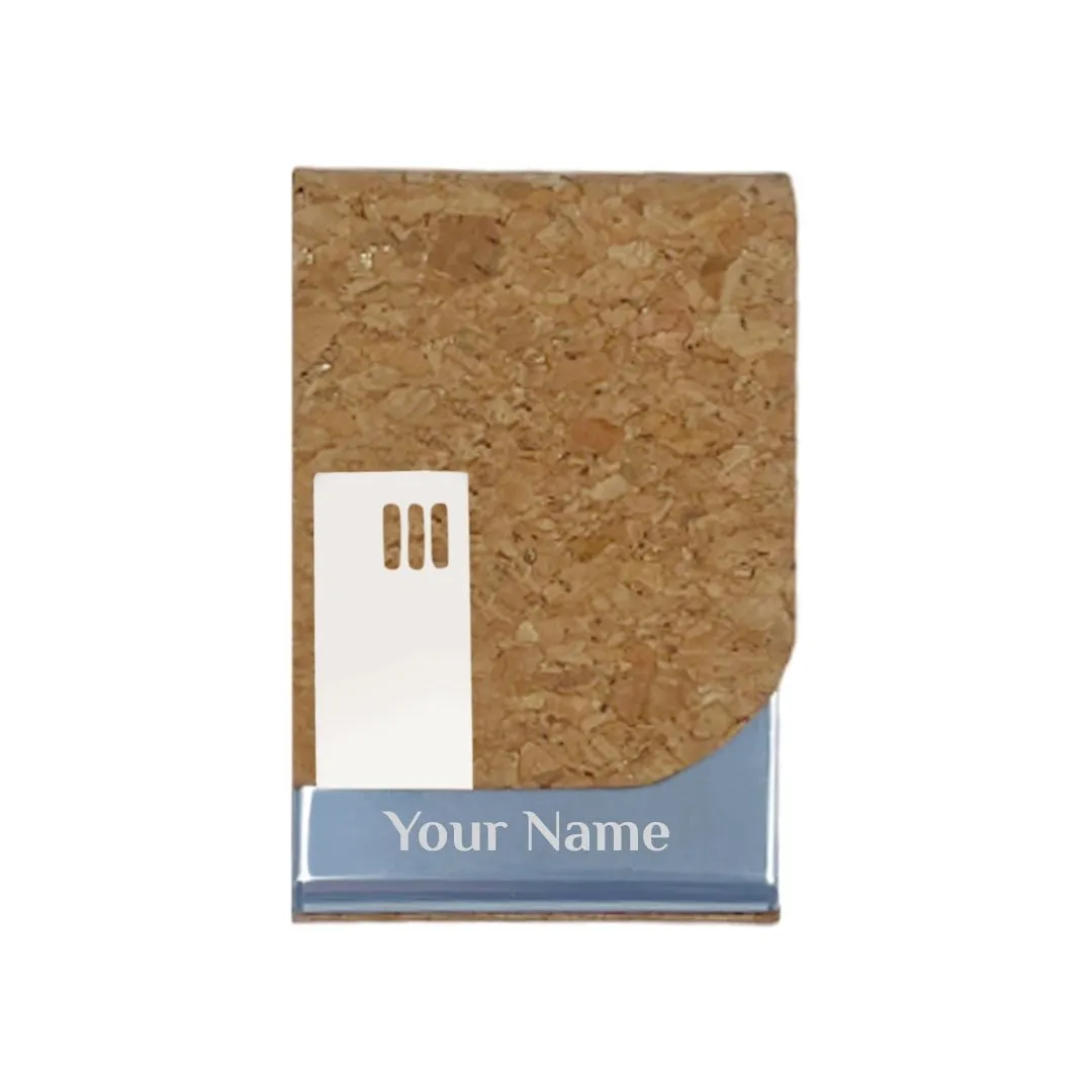 Customized Name Card Holder For Men - Cork