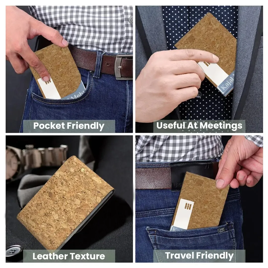 Customized Name Card Holder For Men - Cork