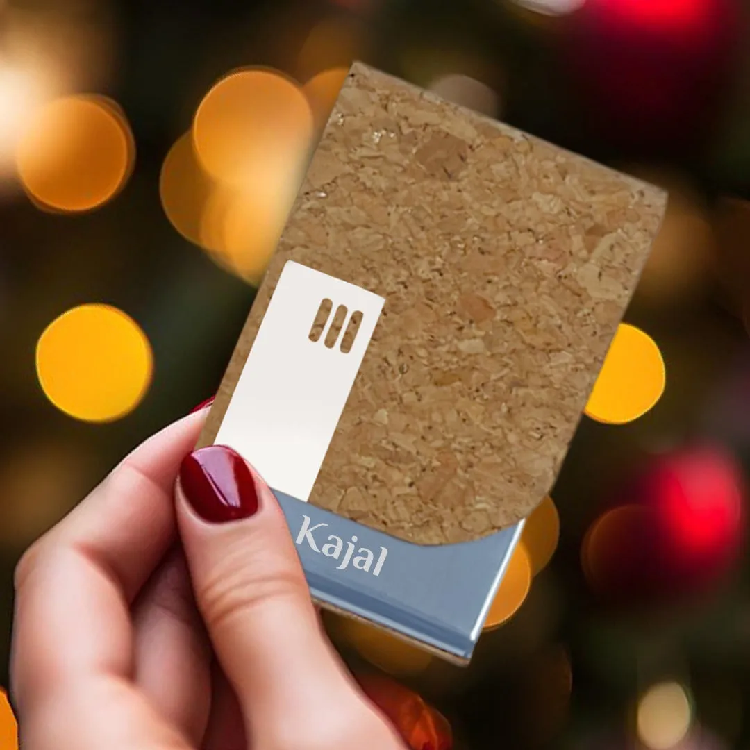 Customized Name Card Holder For Men - Cork
