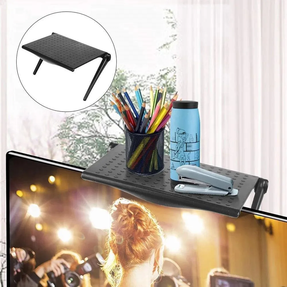 Desktop Media Storage Rack: Adjustable Tilt Tech Stand for Workspace Organization